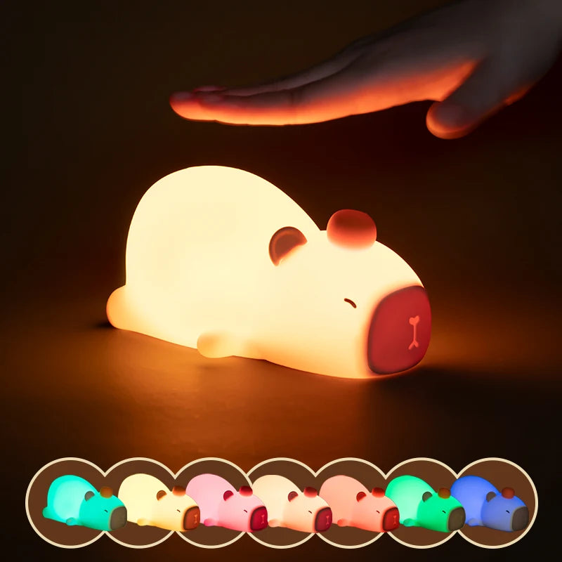 Capybara Night Light Cute Bedside Lamp"
