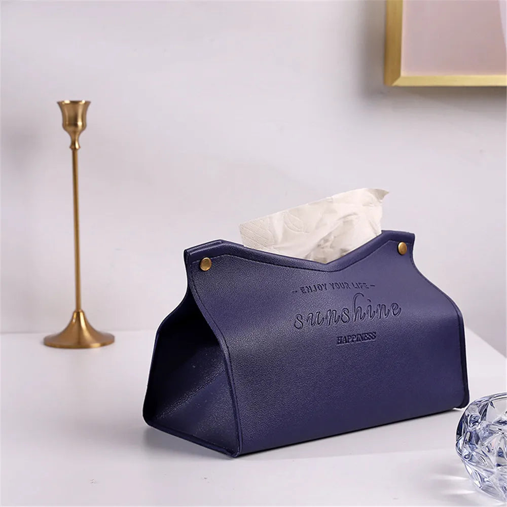 Foldable PU Leather Tissue Box