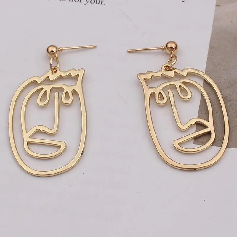 Abstract Face Pendant Earrings