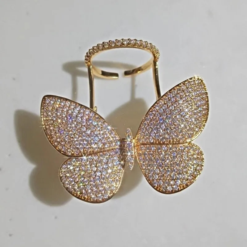 Crystal Stones Made Butterfly Ring