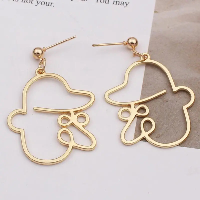 Abstract Face Pendant Earrings