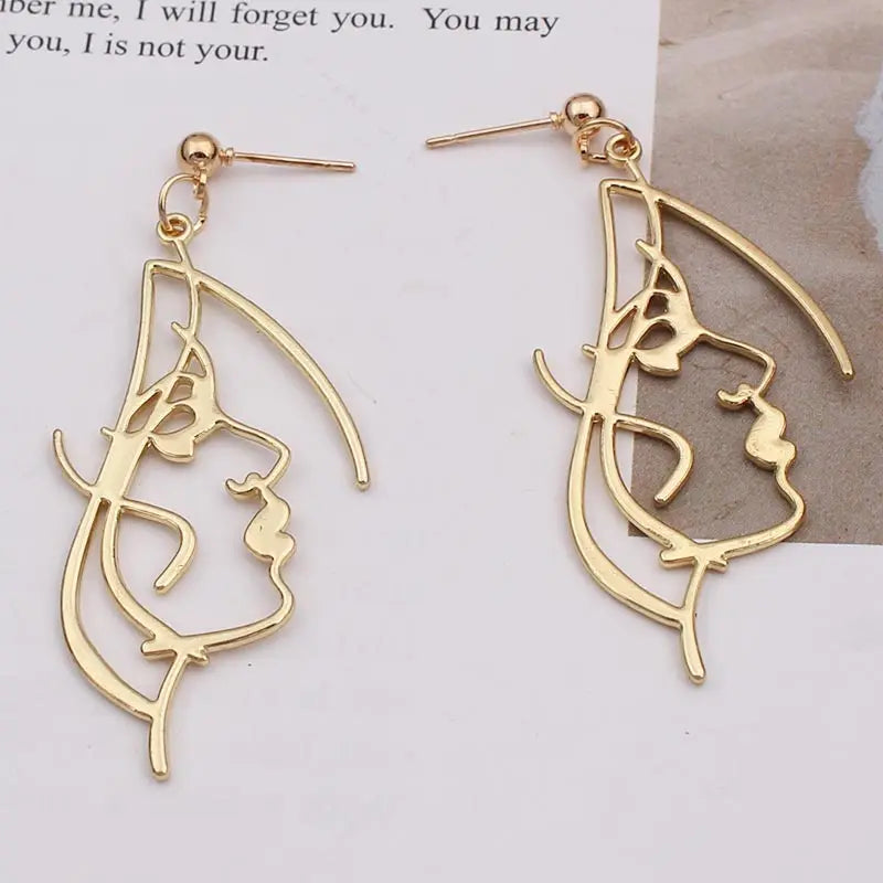 Abstract Face Pendant Earrings