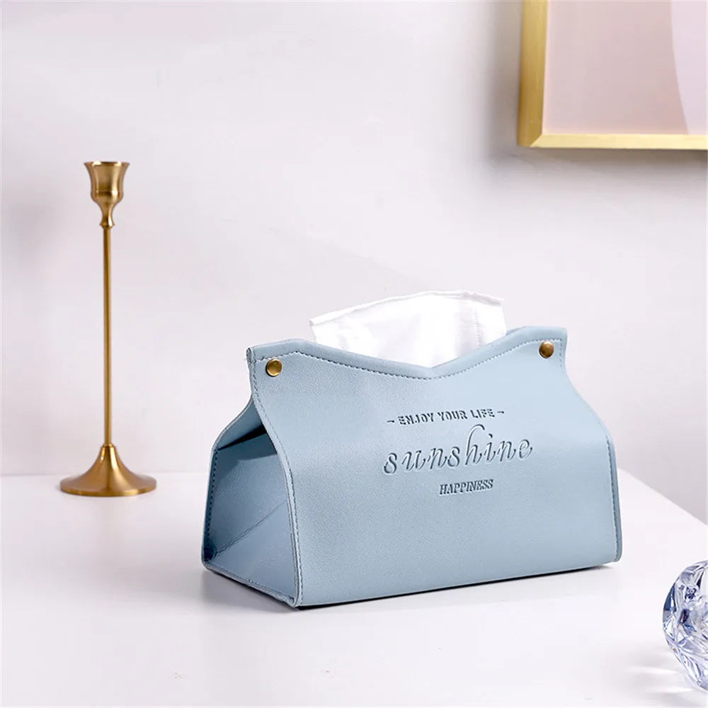 Foldable PU Leather Tissue Box