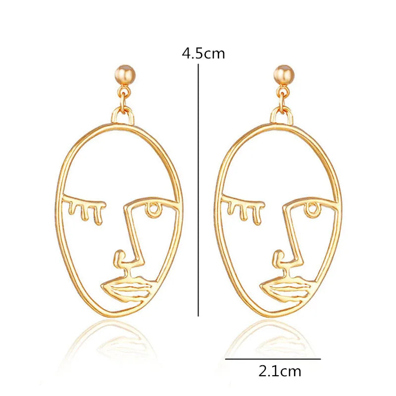 Abstract Face Pendant Earrings