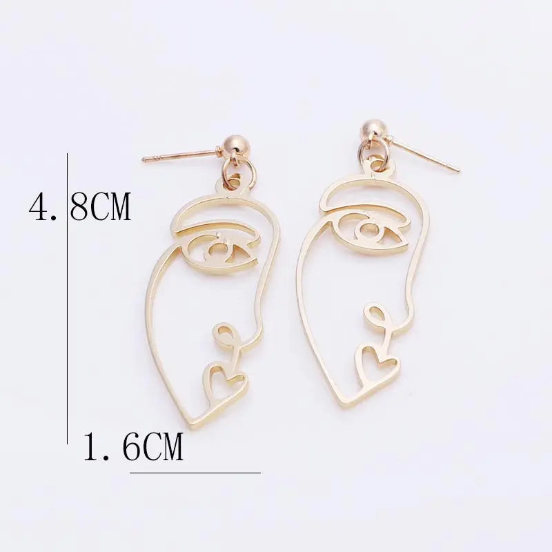 Abstract Face Pendant Earrings