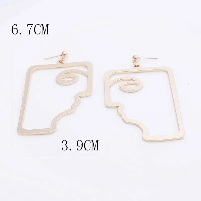 Abstract Face Pendant Earrings