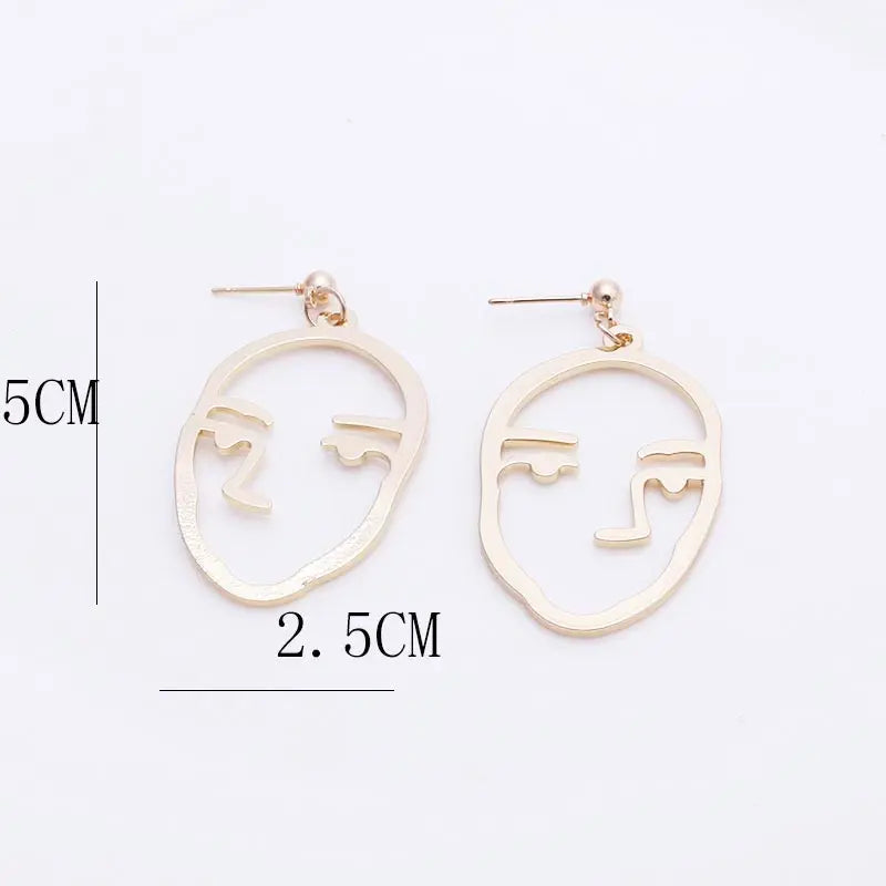 Abstract Face Pendant Earrings