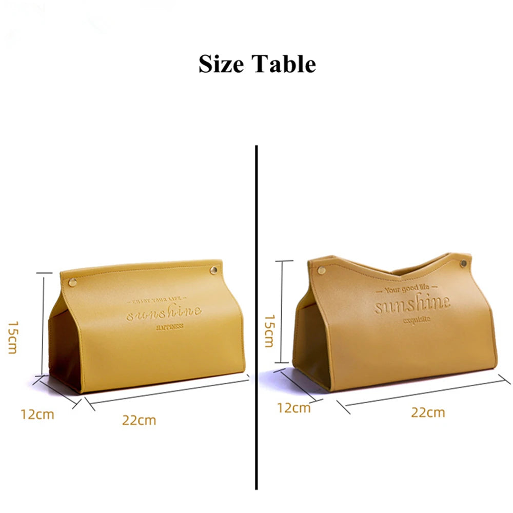 Foldable PU Leather Tissue Box
