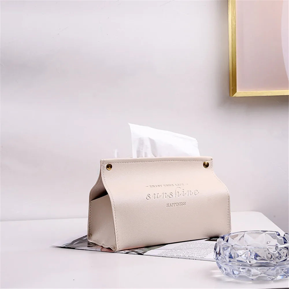 Foldable PU Leather Tissue Box