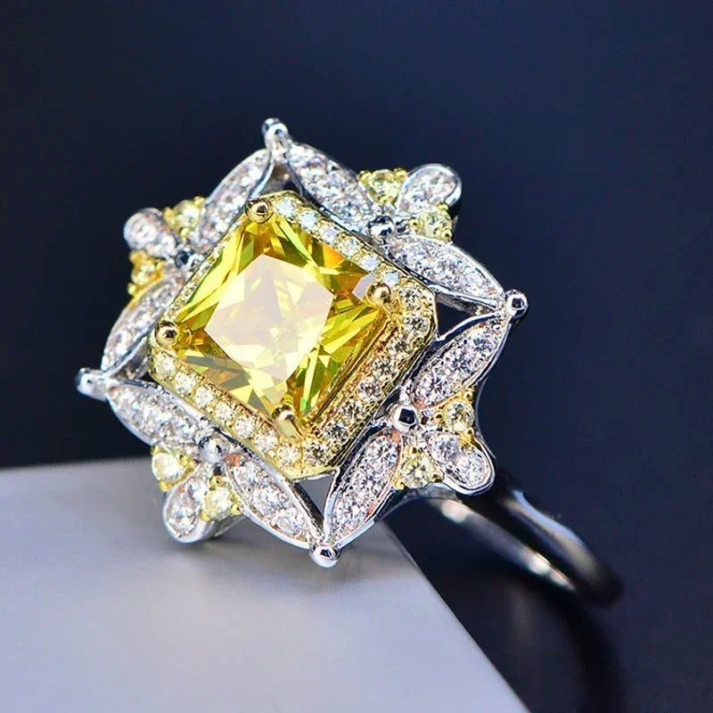925 Sterling Silver Citrine Gemstone Ring