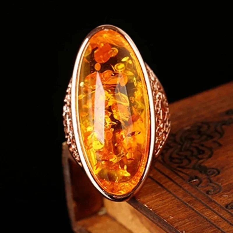 925 Sterling Silver Citrine Gemstone Ring