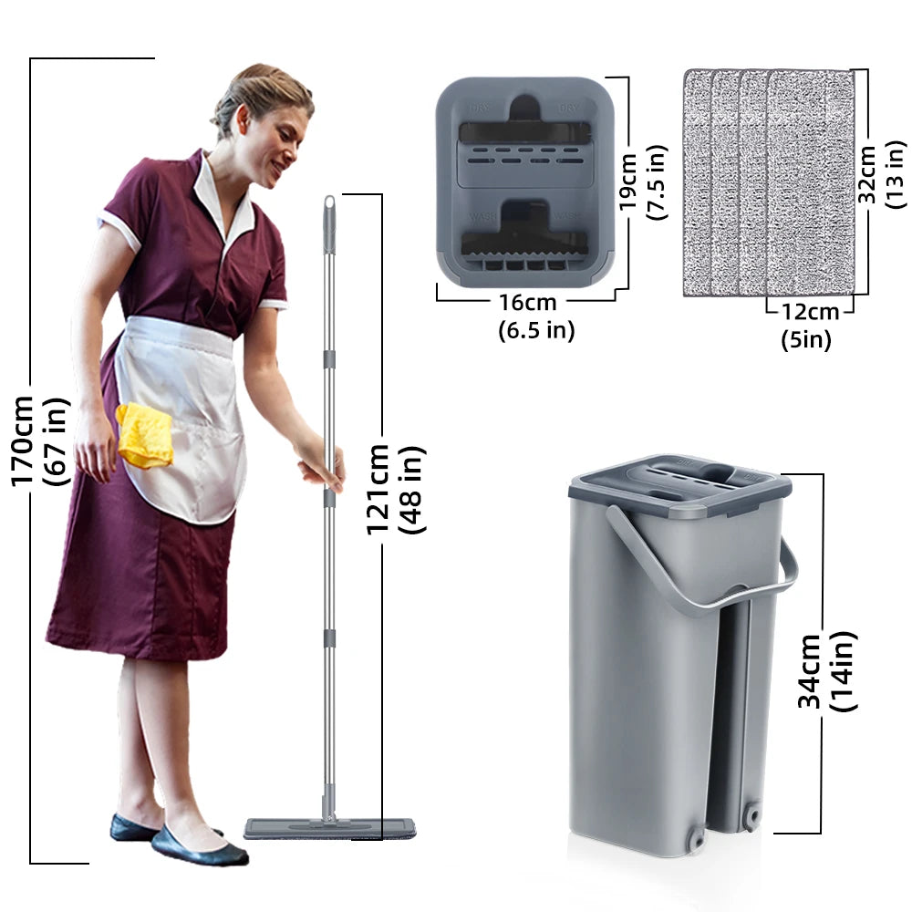 Hands-Free Floor Mop & Bucket Set