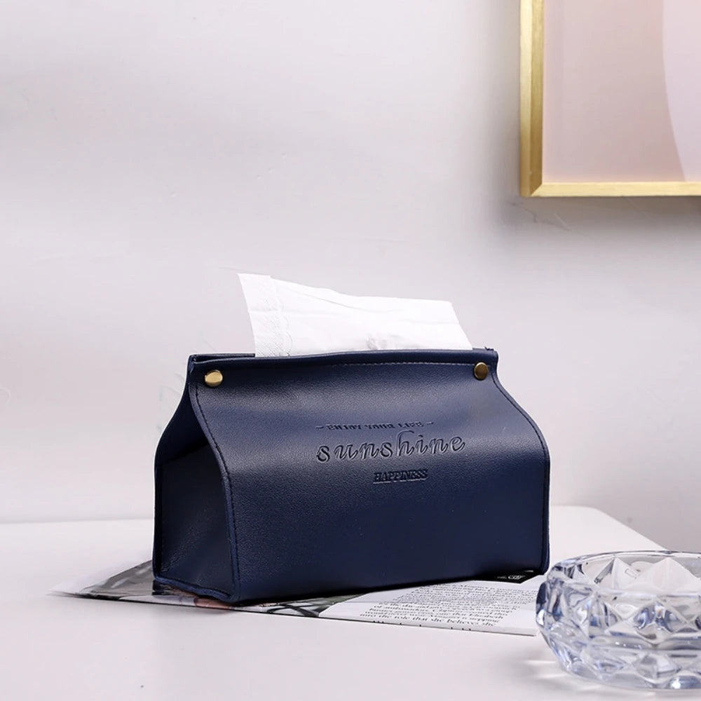 Foldable PU Leather Tissue Box