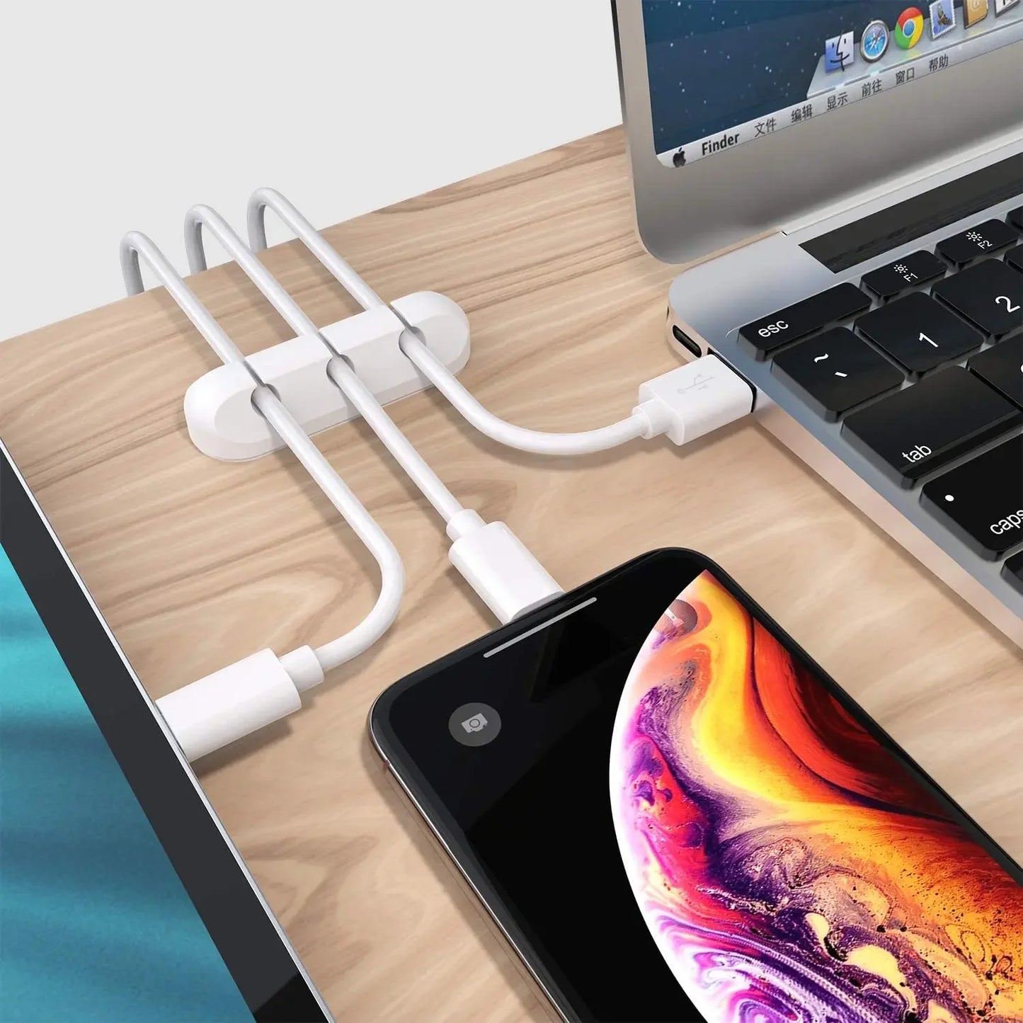 Self Adhesive USB Charging Cable Holder
