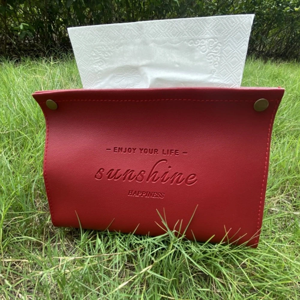 Foldable PU Leather Tissue Box