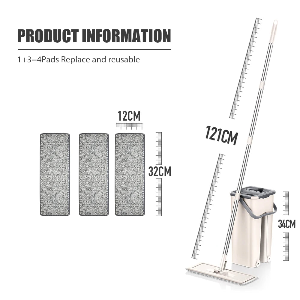 Hands-Free Floor Mop & Bucket Set