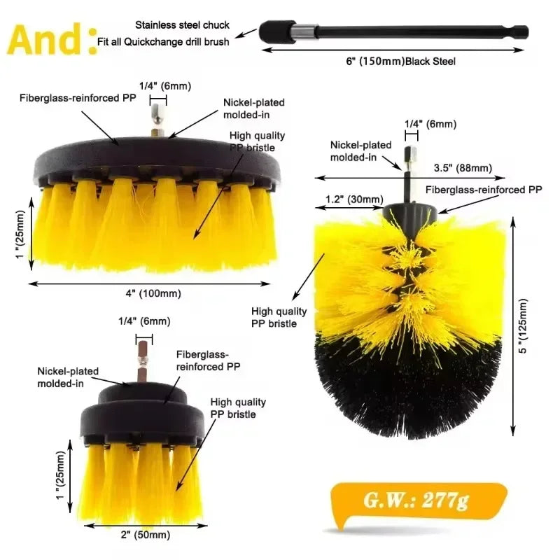 3pcs/set Electric Drill Brush