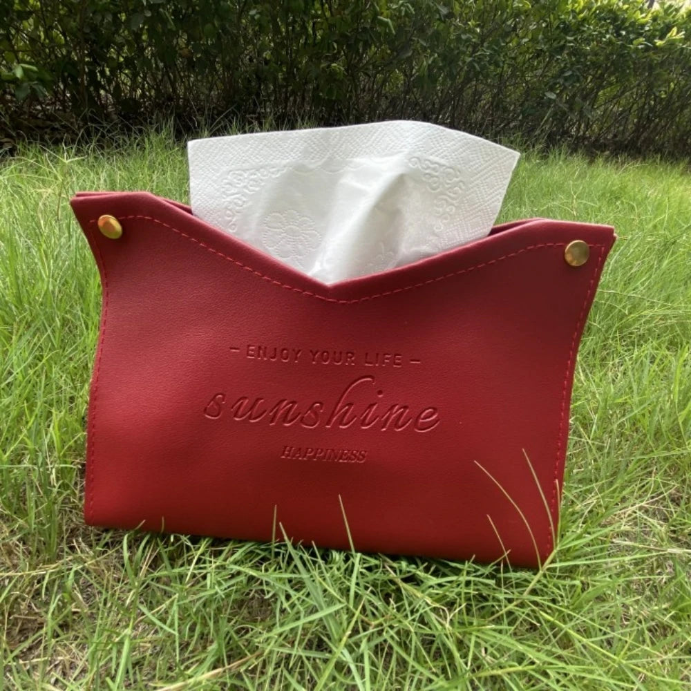 Foldable PU Leather Tissue Box