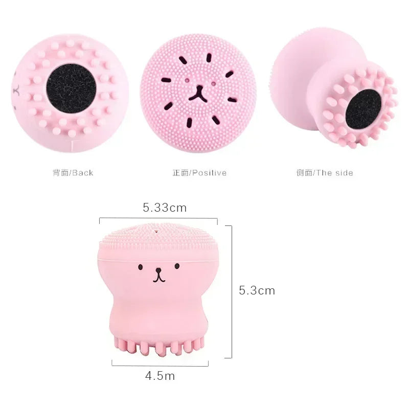 Pink Octopus Facial Cleansing Brush