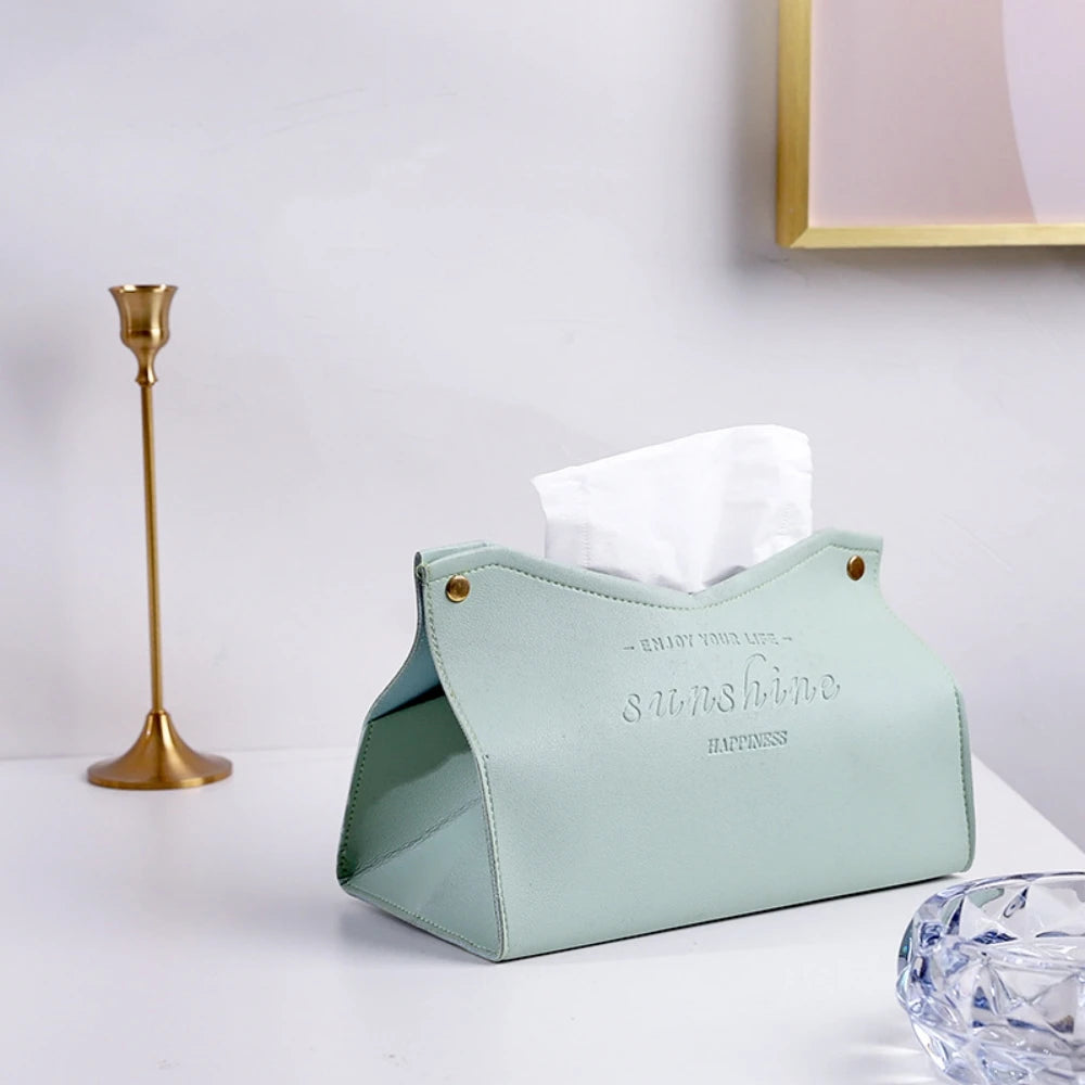 Foldable PU Leather Tissue Box