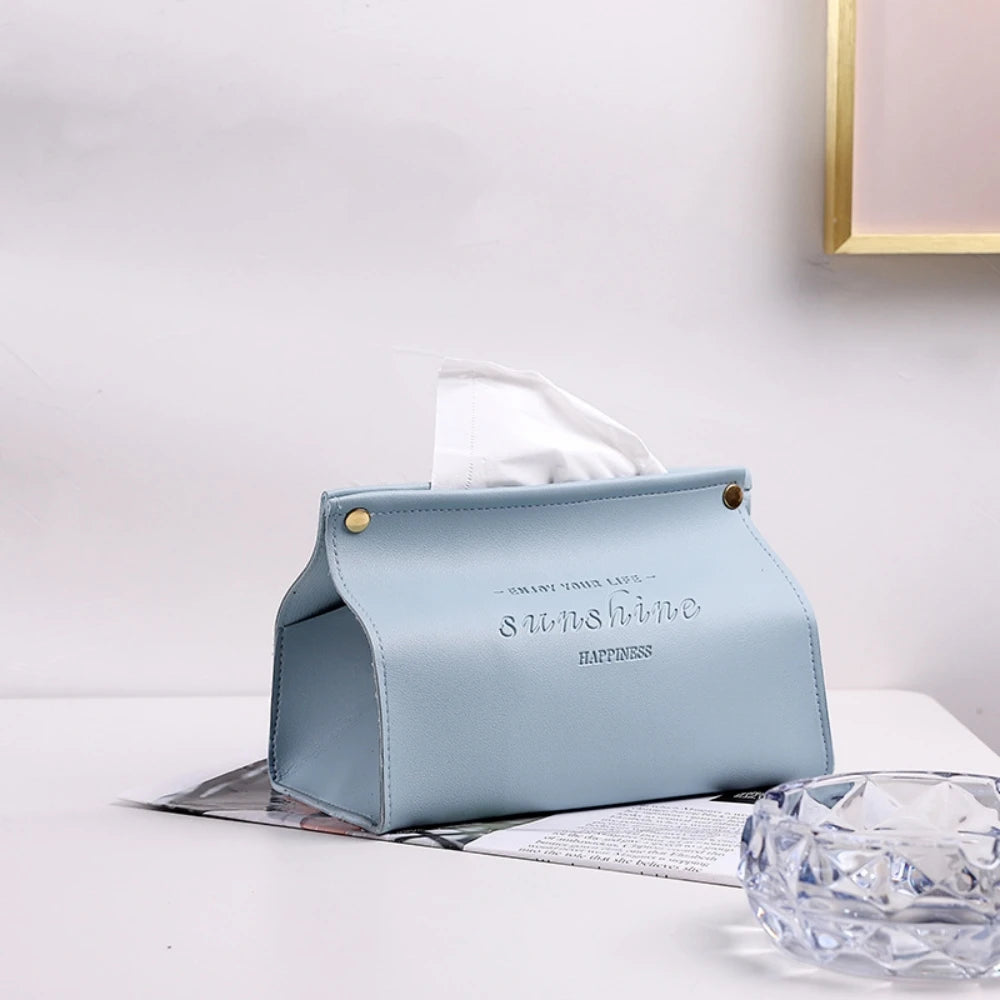 Foldable PU Leather Tissue Box