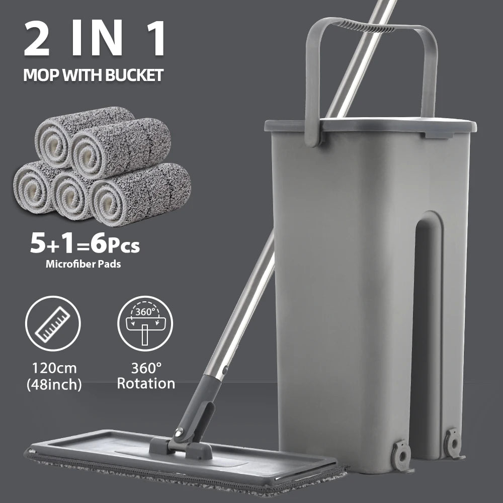 Hands-Free Floor Mop & Bucket Set