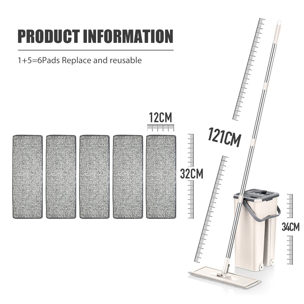 Hands-Free Floor Mop & Bucket Set