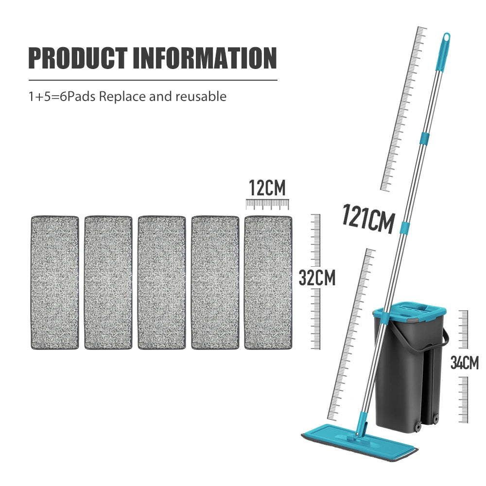 Hands-Free Floor Mop & Bucket Set