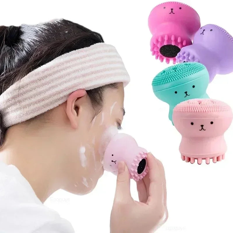 Pink Octopus Facial Cleansing Brush